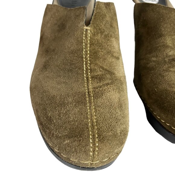Cole Haan Womens Mules Clogs Leather Suede Khaki Slip On Size 8.5 B - Picture 10 of 13